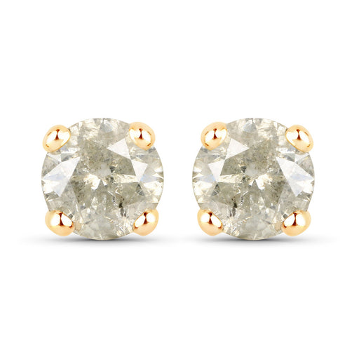 Bids.com 1.16 Carat Genuine LB Diamond 14K Yellow Gold Earrings Earrings