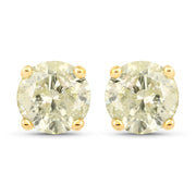 Bids.com 1.12 Carat Genuine LB Diamond 14K Yellow Gold Earrings Earrings