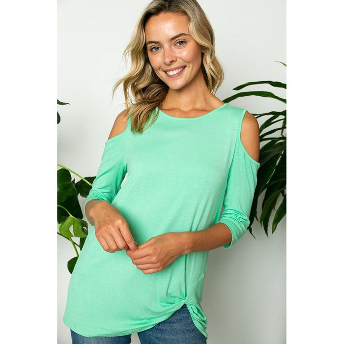 SOLID COLD SHOULDER TOP