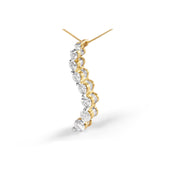Bids.com AGS Certified 14K Yellow Gold 3.0 Cttw Baguette and Brilliant Round-Cut Diamond Journey 18" Pendant Necklace (G-H Color, SI2-I1 Clarity) Necklaces