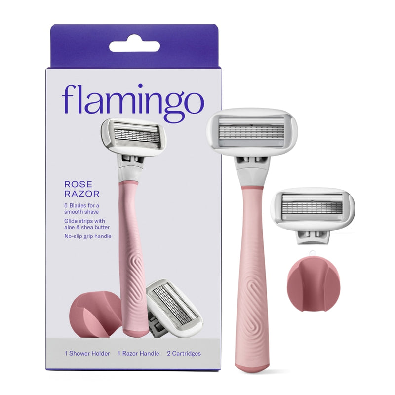 Flamingo Rose Razor + 2 Cartridges