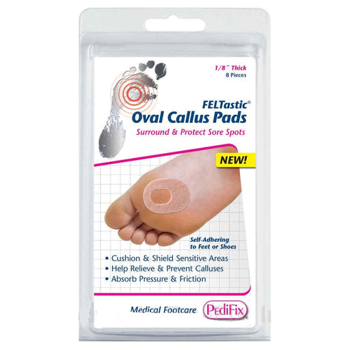 PediFix PediFix Feltastic Oval Callus Pads 1/8 Thick 8 Foot Care White Smoke