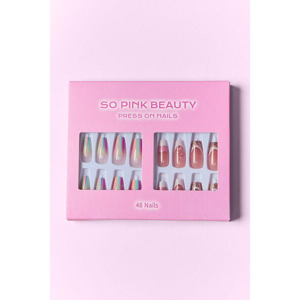 Mill's Beauty Supply SO PINK BEAUTY Press On Nails, 2 Packs Nail Products