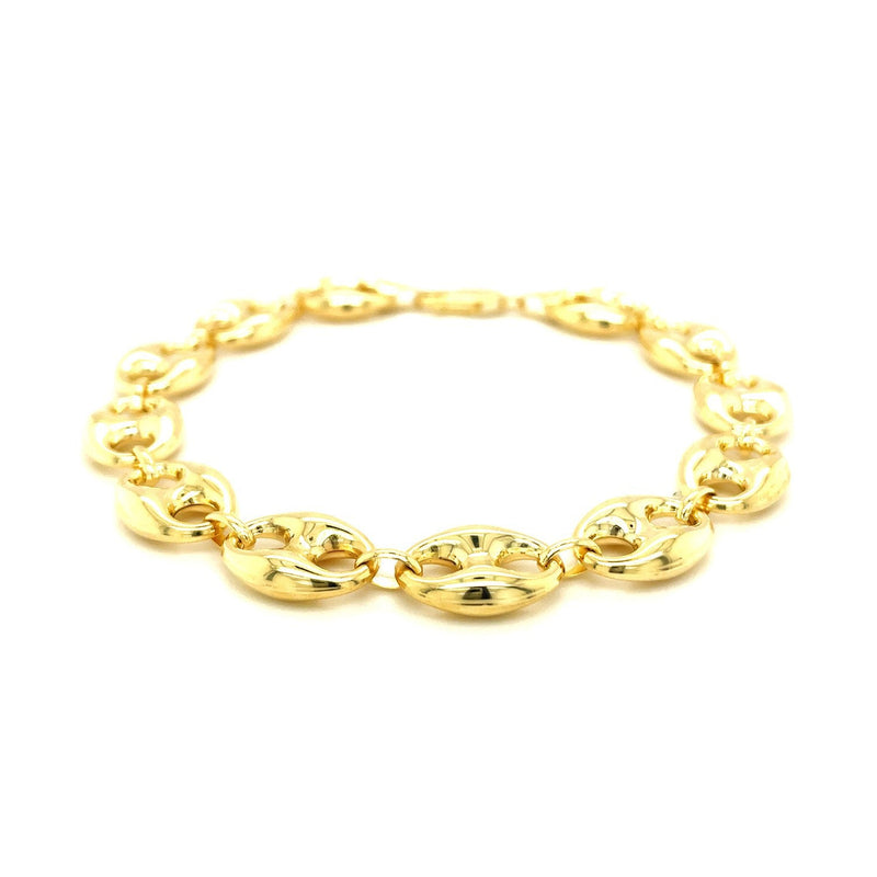 Bids.com 11.0mm 14k Yellow Gold Puffed Mariner Link Bracelet Bracelets