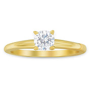 Bids.com GIA Certified 14K Yellow Gold 1/2 Cttw Diamond Solitaire Engagement Ring (H Color, SI1 Clarity) - Size 6 Rings