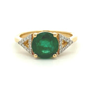 Bids.com 2.12ct Emerald Diamond Ring 14KT Yellow Gold Rings