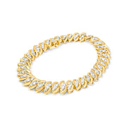 Bids.com 10K Yellow Gold 5.0 Cttw Diamond Double Row S-Link Cuban Bracelet (J-K Color, I2-I3 Clarity) - 7.25" Inches Bracelets