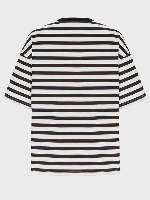 Striped Round Neck Half Sleeve T-Shirt