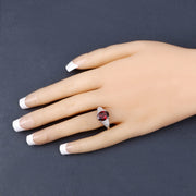 Bids.com 2.87 Carat Genuine Rhodolite and White Diamond 14K White Gold Ring Rings