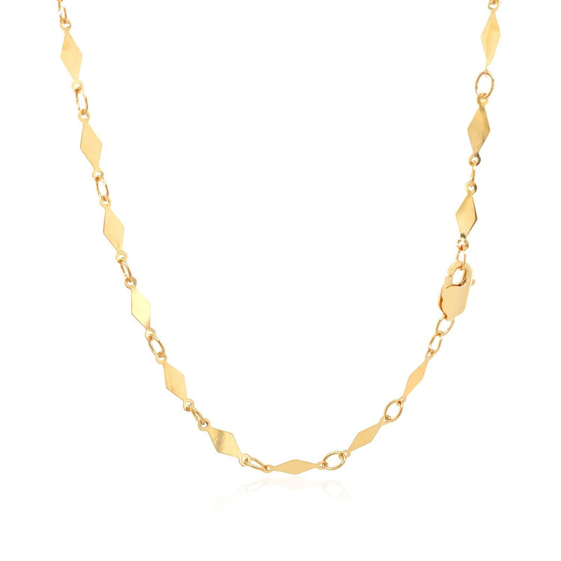 Bids.com 14K Yellow Gold Polished Diamond Motif Chain (3.0mm) Necklaces