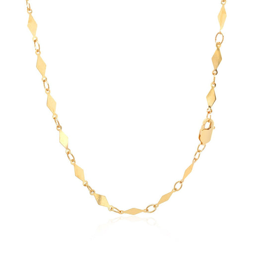 Bids.com 14K Yellow Gold Polished Diamond Motif Chain (3.0mm) Necklaces