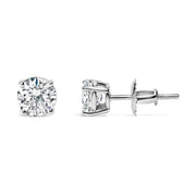 Bids.com .925 Sterling Silver 1.0 Cttw Round Brilliant Cut Lab Grown Diamond 4-Prong Classic Solitaire Stud Earrings (F-G Color, VS2-SI1 Clarity) Earrings