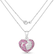 Bids.com 2.65 Carat Genuine Ruby and White Sapphire .925 Sterling Silver Pendant Pendants