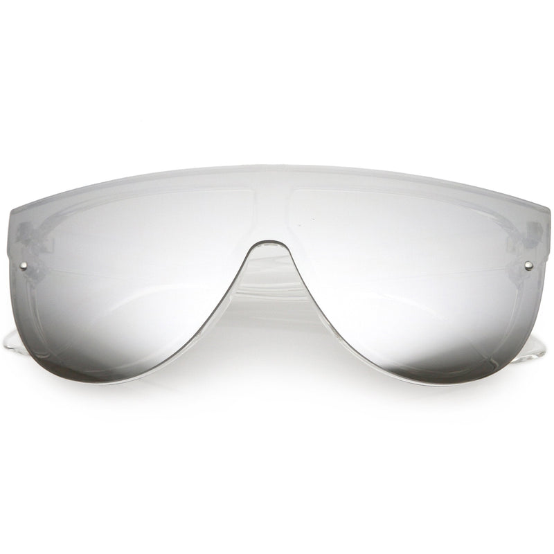 zeroUV Retro Modern Flat Top Mirror Lens Shield Aviator Sunglasses 9798 Sunglasses