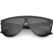 zeroUV Retro Modern Flat Top Mirror Lens Shield Aviator Sunglasses 9798 Sunglasses