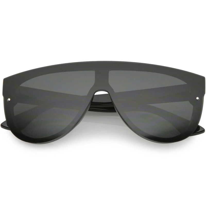 zeroUV Retro Modern Flat Top Mirror Lens Shield Aviator Sunglasses 9798 Sunglasses