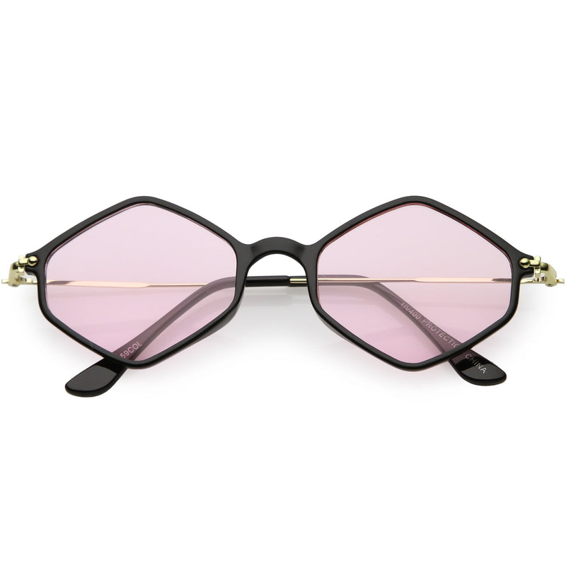 zeroUV Retro Color Tone Hexagon Diamond Shape Sunglasses C740 Sunglasses