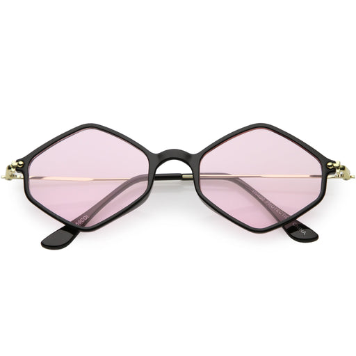 zeroUV Retro Color Tone Hexagon Diamond Shape Sunglasses C740 Sunglasses