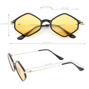 zeroUV Retro Color Tone Hexagon Diamond Shape Sunglasses C740 Sunglasses