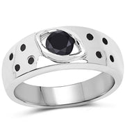 Bids.com 0.59 Carat Genuine Black Diamond .925 Sterling Silver Ring Rings