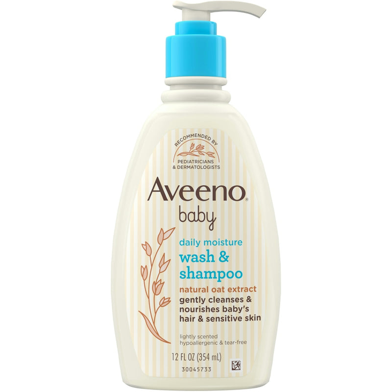 Aveeno Aveeno Baby Daily Moisture Body Wash & Shampoo, Oat Extract, 12 Fl Oz Shampoo