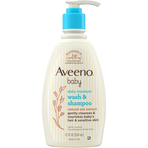Aveeno Aveeno Baby Daily Moisture Body Wash & Shampoo, Oat Extract, 12 Fl Oz Shampoo