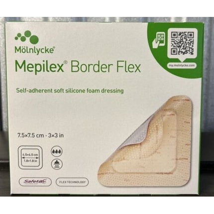 Molnlycke Mepilex Border® 3" x 3" Self-Adherent Foam Dressing, 5 EA Medical Tape & Bandages Light Gray