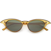 zeroUV Women's Retro Low Pointed Cat Eye Sunglasses C737 Sunglasses