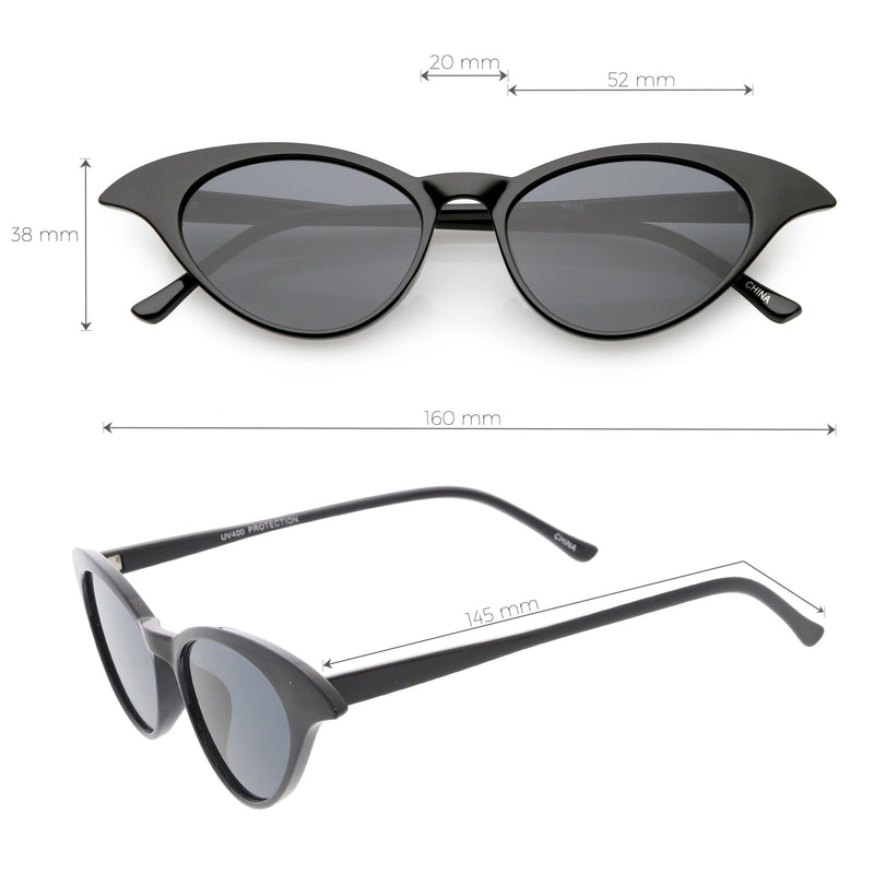 zeroUV Women's Retro Low Pointed Cat Eye Sunglasses C737 Sunglasses