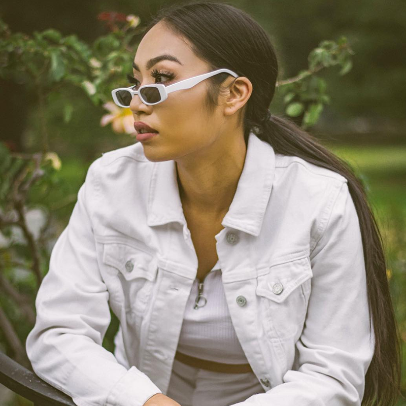 zeroUV Retro 1990's Thin Rectangle Fashion Sunglasses C547 Sunglasses