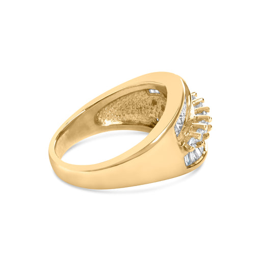 Bids.com 14K Yellow Gold 1.00 Cttw Diamond Cocktall Cluster 5 Stone Ring (H-I Color, SI1-I1 Clarity) - Ring Size 7 Rings