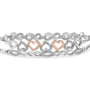 Bids.com Sterling Silver Diamond Accent 3 Piece Adjustable Bolo Bracelet Set Jewelry Sets