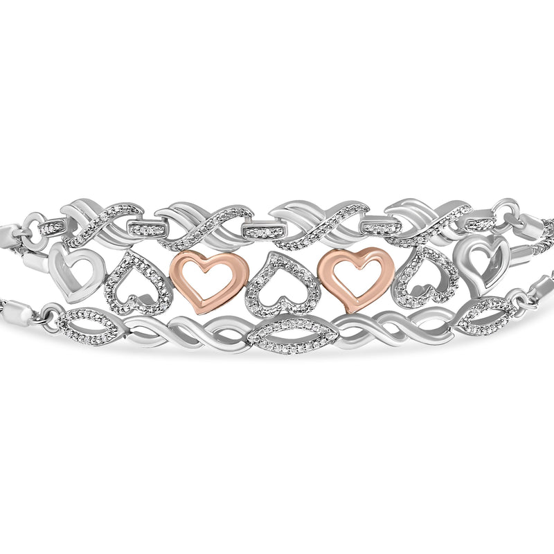Bids.com Sterling Silver Diamond Accent 3 Piece Adjustable Bolo Bracelet Set Jewelry Sets