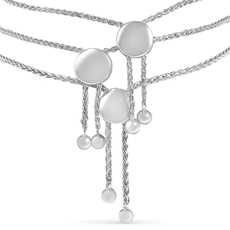 Bids.com Sterling Silver Diamond Accent 3 Piece Adjustable Bolo Bracelet Set Jewelry Sets