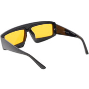 zeroUV Retro Modern Rectangle Flat Lens Color Tinted Sunglasses C747 Sunglasses