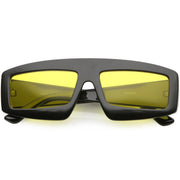 zeroUV Retro Modern Rectangle Flat Lens Color Tinted Sunglasses C747 Sunglasses