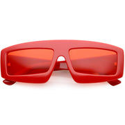 zeroUV Retro Modern Rectangle Flat Lens Color Tinted Sunglasses C747 Sunglasses