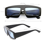 zeroUV Retro Modern Rectangle Flat Lens Color Tinted Sunglasses C747 Sunglasses