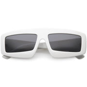 zeroUV Futuristic Retro Rectangle Block Flat Lens Sunglasses C752 Sunglasses