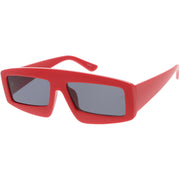 zeroUV Futuristic Retro Rectangle Block Flat Lens Sunglasses C752 Sunglasses