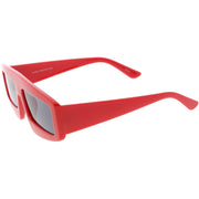 zeroUV Futuristic Retro Rectangle Block Flat Lens Sunglasses C752 Sunglasses
