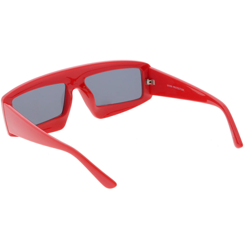 zeroUV Futuristic Retro Rectangle Block Flat Lens Sunglasses C752 Sunglasses