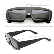 zeroUV Futuristic Retro Rectangle Block Flat Lens Sunglasses C752 Sunglasses
