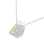 Bids.com 14K White and Yellow Gold 2.0 Cttw Princess Cut Diamond Two Tone Foldover Box Pendant 18â€ Box Chain Necklace (H-I Color, SI1-SI2 Clarity) Necklaces