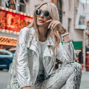 zeroUV Women's Trendy Star Rhinestone Horned Rim Sunglasses C579 Sunglasses