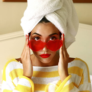 zeroUV Women's Heart Shape Color Tone Monoblock Sunglasses C578 Sunglasses