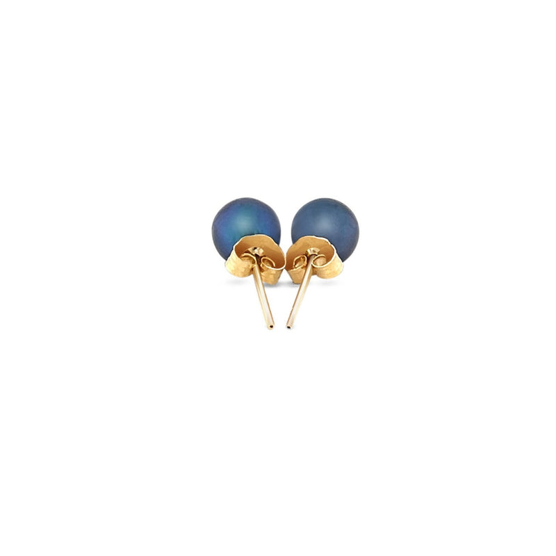 Bids.com 14k Yellow Gold Cultured Black Pearl Stud Earrings (6.0 mm) Earrings