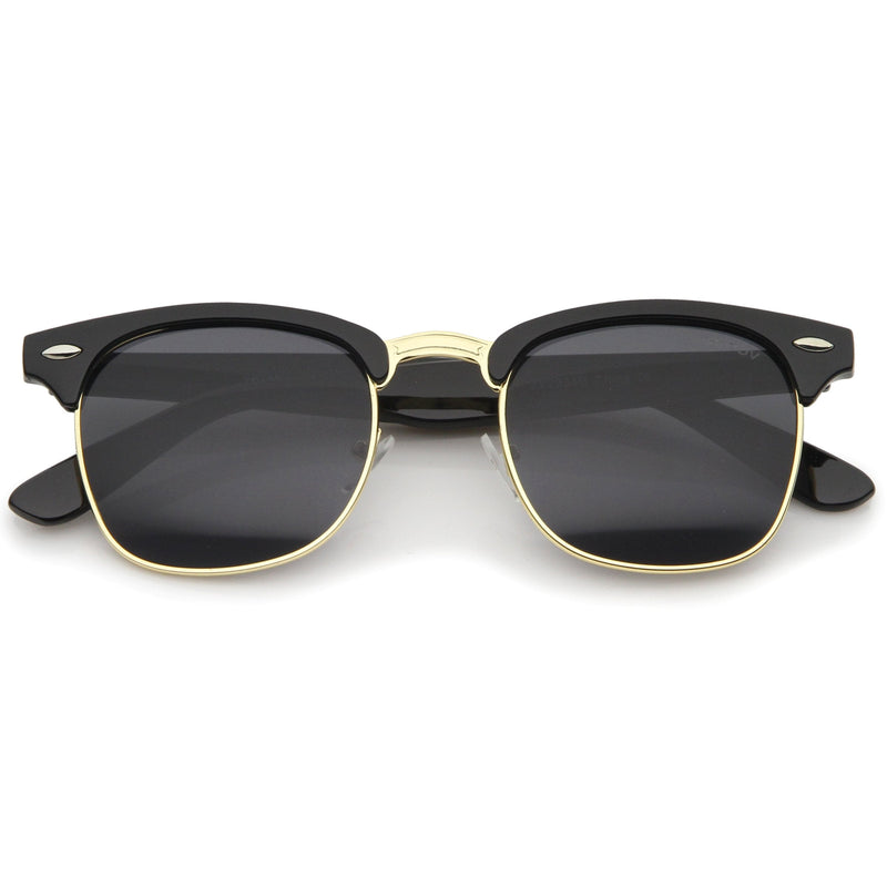 zeroUV Indie Half Frame Horned Rim Vintage Inspired Sunglasses 2934 Sunglasses