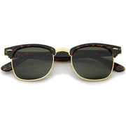 zeroUV Indie Half Frame Horned Rim Vintage Inspired Sunglasses 2934 Sunglasses