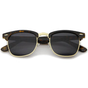 zeroUV Indie Half Frame Horned Rim Vintage Inspired Sunglasses 2934 Sunglasses